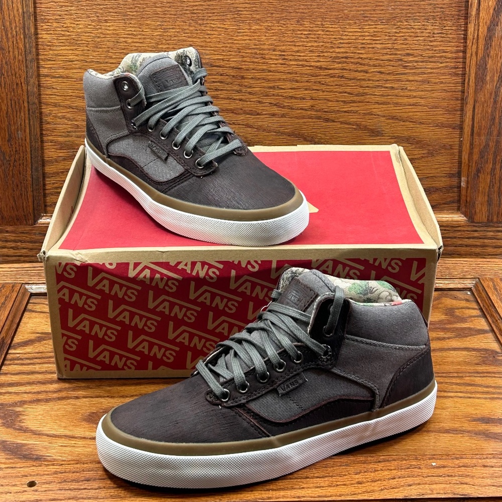 Vans Chukka Mid Brown Grey Cactus Print Skate Shoes Mens 6.5 Womens 8 721499